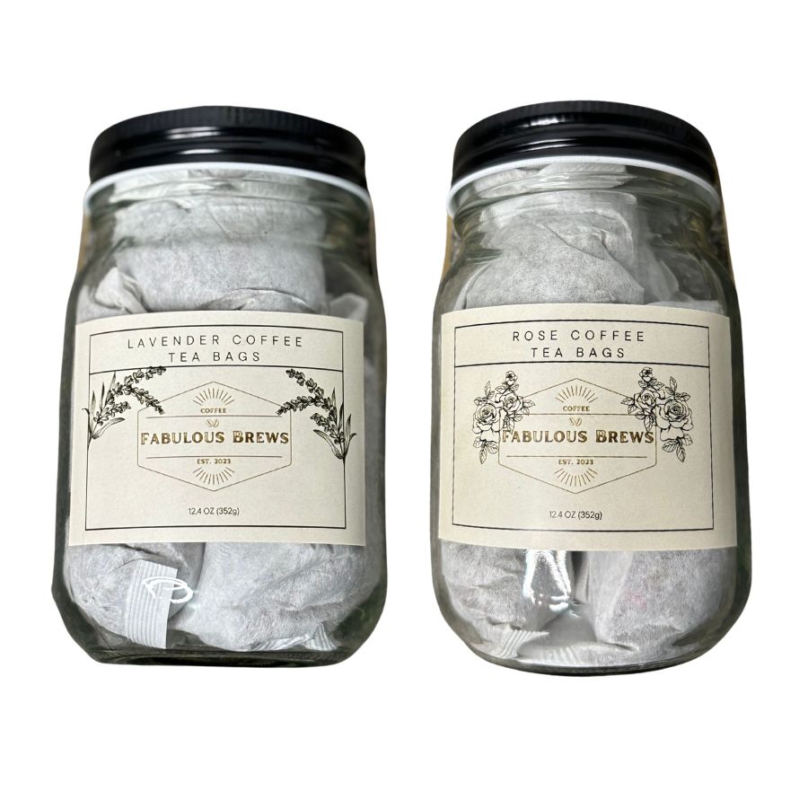 Lavendar & Rose Coffee Tea Bag Bundle | 10 Bags | Real Flowers | Single Serve Coffee | Coffee Steep Bag | Made In Small Batches | Shipping Included